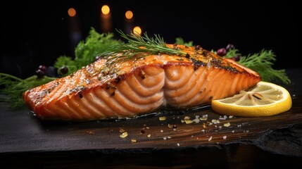 Beautiful grilled salmon