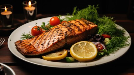 Beautiful grilled salmon