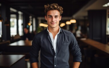 A handsome young startup founder