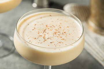 Boozy Frozen Eggnog Martini Cocktail