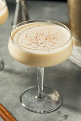 Boozy Frozen Eggnog Martini Cocktail