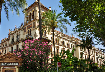 Naklejka premium Historic hotel Alfonso XIII in Seville, Andalusia, Spain
