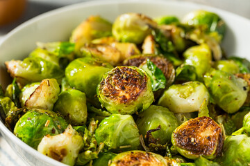 Healthy Roasted Homemade Brussels Sprouts - obrazy, fototapety, plakaty
