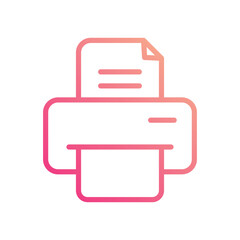 Printer Fax icon isolate white background vector stock illustration.