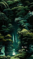 Enchanted Forest Whispers Seamless Pattern