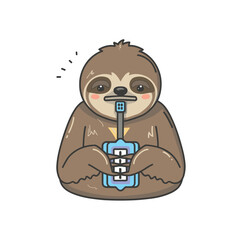 Funny Sloth Vector Illustration