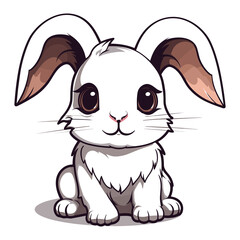 Bunny in cartoon style transparent background