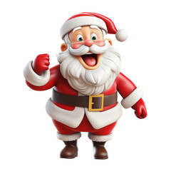 santa claus 3d rendered illustration on white background.