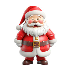 santa claus 3d rendered illustration on white background.