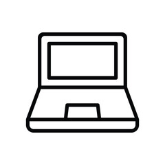 Laptop icon isolate white background vector stock illustration.