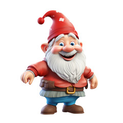 Cute cartoon gnome. Christmas red santa claus. on whith background.