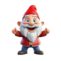 Cute cartoon gnome. Christmas red santa claus. on whith background.