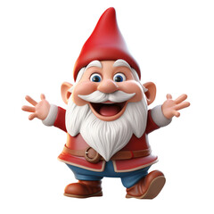 Cute cartoon gnome. Christmas red santa claus. on whith background.