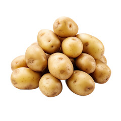 a pile of potatoes in a side view in an isolated and transparent PNG in a garden Vegetabel-themed, photorealistic illustration. Generative ai