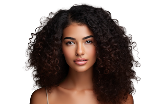 Beautiful hispanic woman on a transparent PNG background