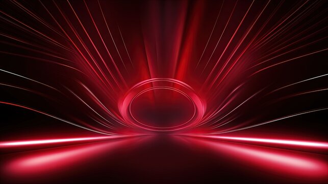 Red Maroon Tunnel Path Stage Award Background. Speed Way Red Carpet Luxury Background. Modern Abstract Design Template. LED Visual Motion Graphics. Wedding Marriage Invitation Poster. Blank Background