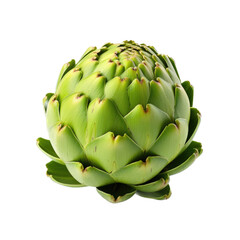 Fototapeta premium an Artichoke in a 3/4 view in an isolated and transparent PNG in a Food-themed, photorealistic illustration. Generative ai