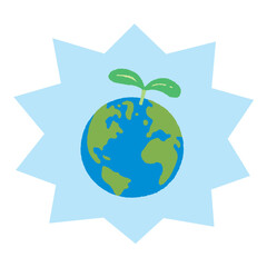 地球_アメリカ・ヨーロッパ・アフリカ_環境_若葉_主線無し