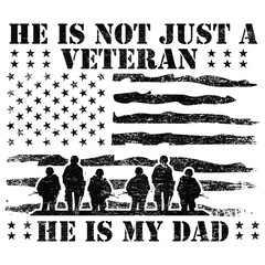 He is not just a veteran he is my dad, Dad Shirt, Fathers Day Gift, Military Dad Outfit, Fathers Day Shirt, Gift For Veterans Day, Veteran Dad Graphic Tees, American Flag Shirts	