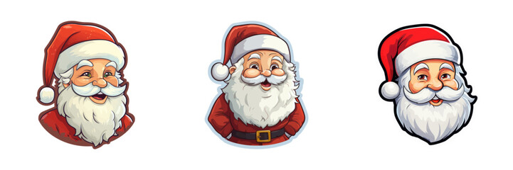 Santa sticker set. Vector illustration