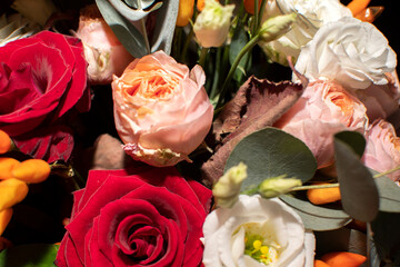 Closeup view of a bouquet of flowers	