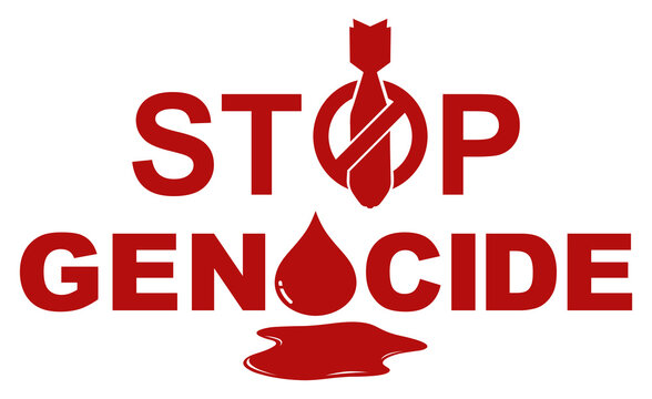 Stop Genocide Sign, can use for Poster Design, Banner, Sticker, T-Shirt, Website, Art Illustration, News Illustration or for Graphic Design Element. Format PNG