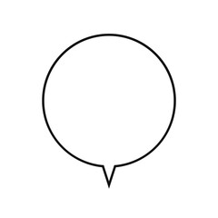 Speech bubble icon. Round message button icon outline SVG. Chat window sign in vector. Dialog vector icon 