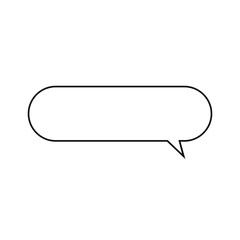 Speech bubble icon. Long message button icon outline SVG. Rectangular chat window sign in vector. Dialog vector icon