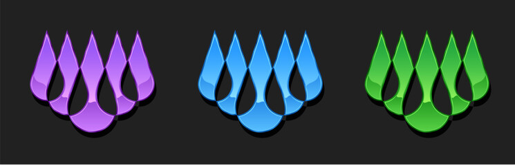 Stylized raindrops abstract vector template design emblem logo, Ecology, Business technology universal idea, Vector illustration