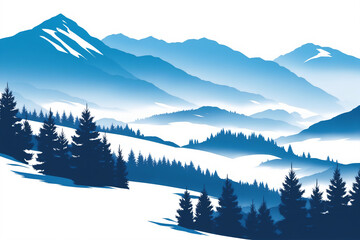Obraz premium winter landscape in the mountains