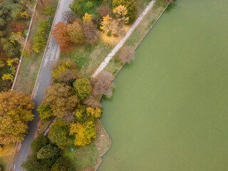 Aerial view of town of Pazardzhik, Bulgaria