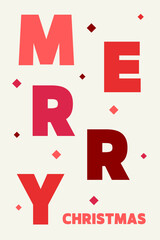 Colourful Christmas greeting card with geometric elements. Vector illustration