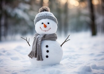 snowman on neutral background, 