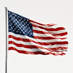 American Flag 3d illustration isolated on white background