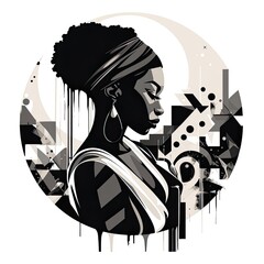 Black history month portrait woman illustration