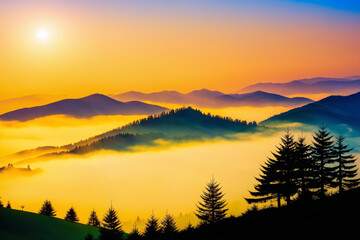 Obraz premium sunrise in the mountains