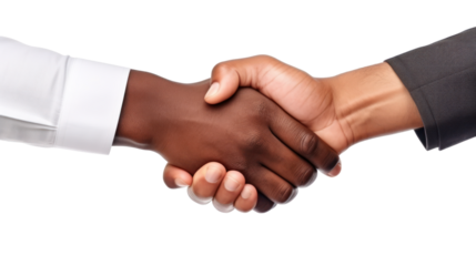 handshake isolated on white background