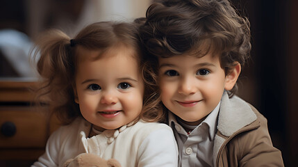 Ni&ntilde;os felices y sonriendo