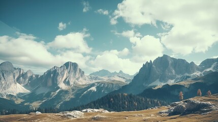 Panoramic beauty of majestic mountain peaks