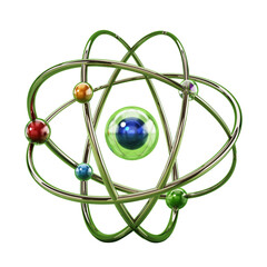Atom model on transparent background