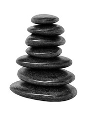 Massage stones on transparent background