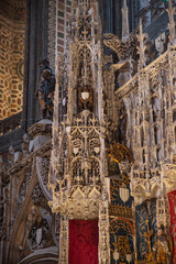 Sculpture and architecture inside Sainte Cecile Cathedral in Albi, France