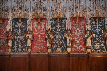 Statue and sculpture inside Sainte Cecile cathedral in the town of Albi in France