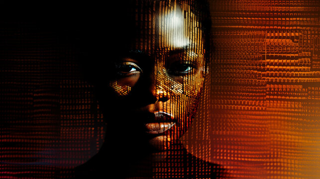 Digital Fusion Portrait of African Woman