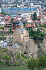 Metekhi Virgin Mary Assumption Church and the magnificent view of Tbilisi city from the cable car(...
