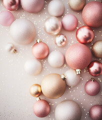 Fototapeta na wymiar Shiny Christmas ornaments with glitter 