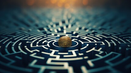 A golden key is sitting in the middle of a maze, AI