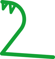 Isolated cute cartoon green two with fangs. Icon. Clipart. Vector illustration.