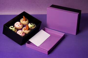 tasty cupcake on plain background product photoshoot