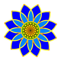 luxury mandala ornament blue circular flower indian art